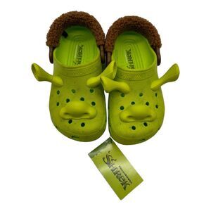 Crocs Classic Clog Dreamworks Shrek Shoe Lime Green 209378-3TX Size Kids J1 NEW‎